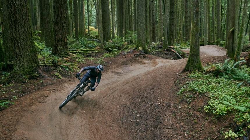 Mountain biker on a trail