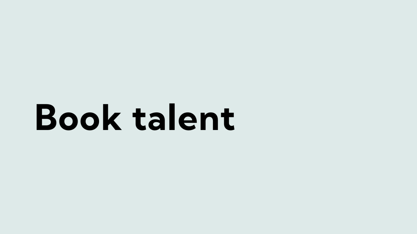 Book talent