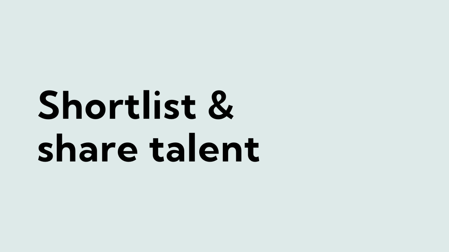 Shortlist and share talent